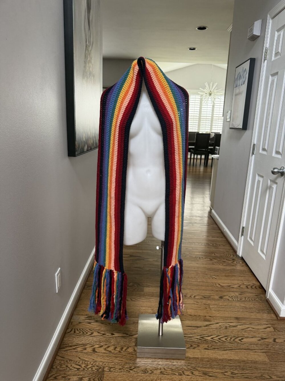 Marc Jacobs Rainbow Knit Wool Fringe Scarf Runway